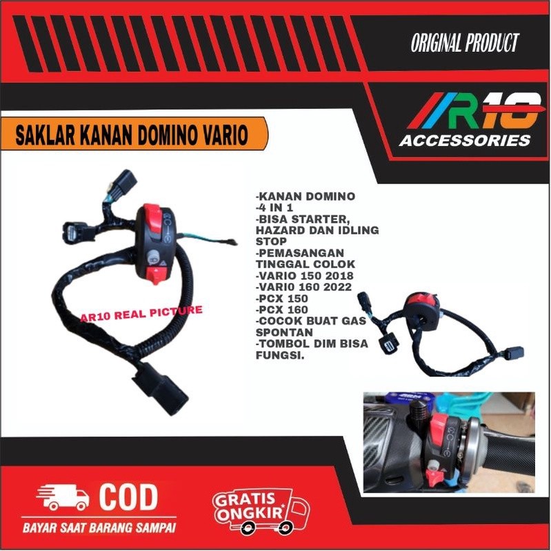 SAKlAR GAS SPONTAN KANAN DOMINO PCX 150 PCX 160 VARIO 150 VARIO 160 PNP 100 % Xabre Moge WE