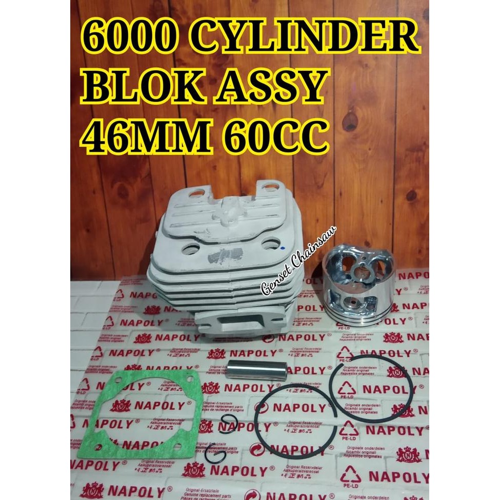Terhemat 6000 5800 5200 Cylinder Block Assy Boring 46Mm 60Cc Chainsaw Kecil