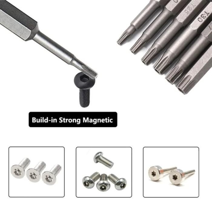 MIRAI - Mata Obeng Bor Kunci Bintang Torx Set Hex Shank Magnetic Torx Bits