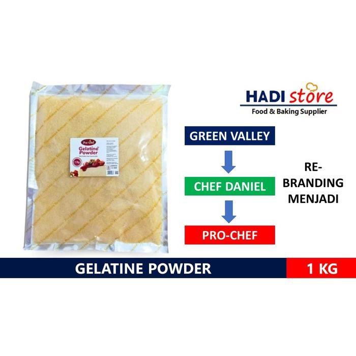 

BisaInstan- GELATIN - GELATINE BUBUK HALAL - 1 KG (GREEN VALLEY)