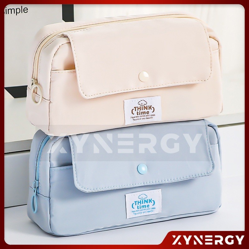 

Tempat Pensil Kapasitas Besar THINK TIME Organizer Alat Tulis Multifungsi Warna Pastel