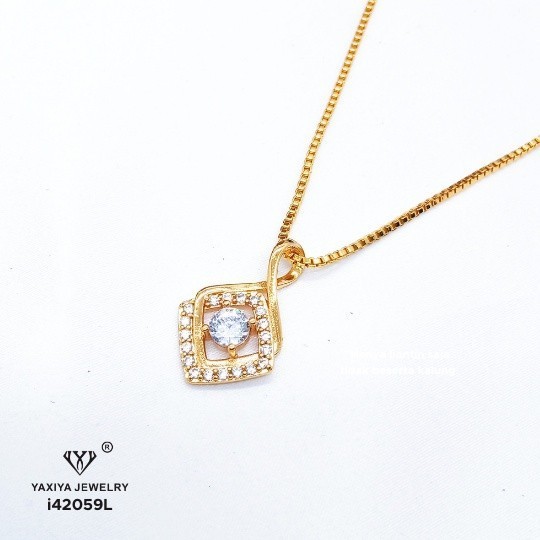 Yaxiya Kalung Set Solitaire 1 Lapis Perhiasan Imitasi 191