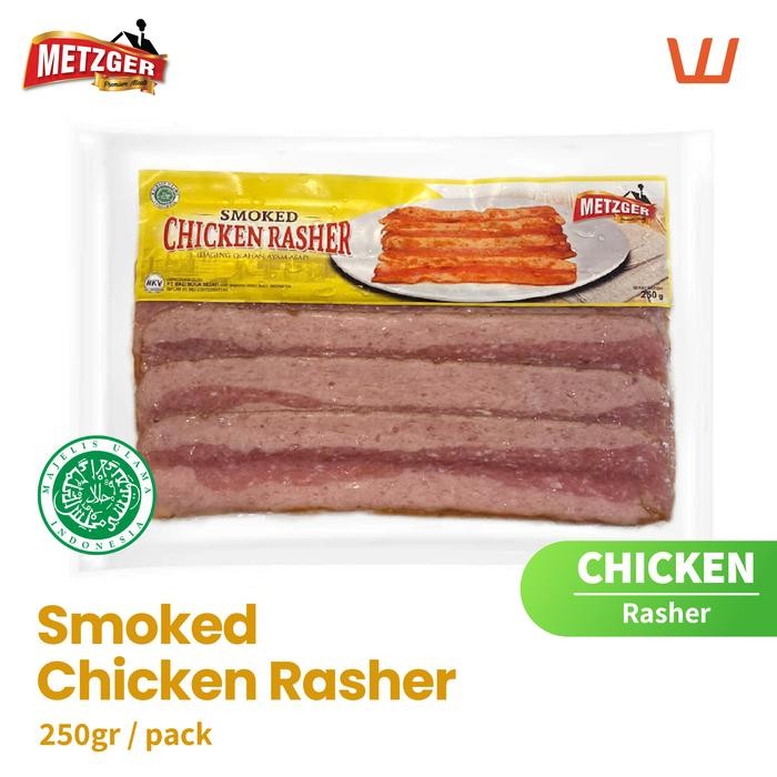 

Kirim,HariYgSama- CHICKEN BACON METZGER HALAL SMOKED CHICKEN RASHER AYAM ASAP 250GR
