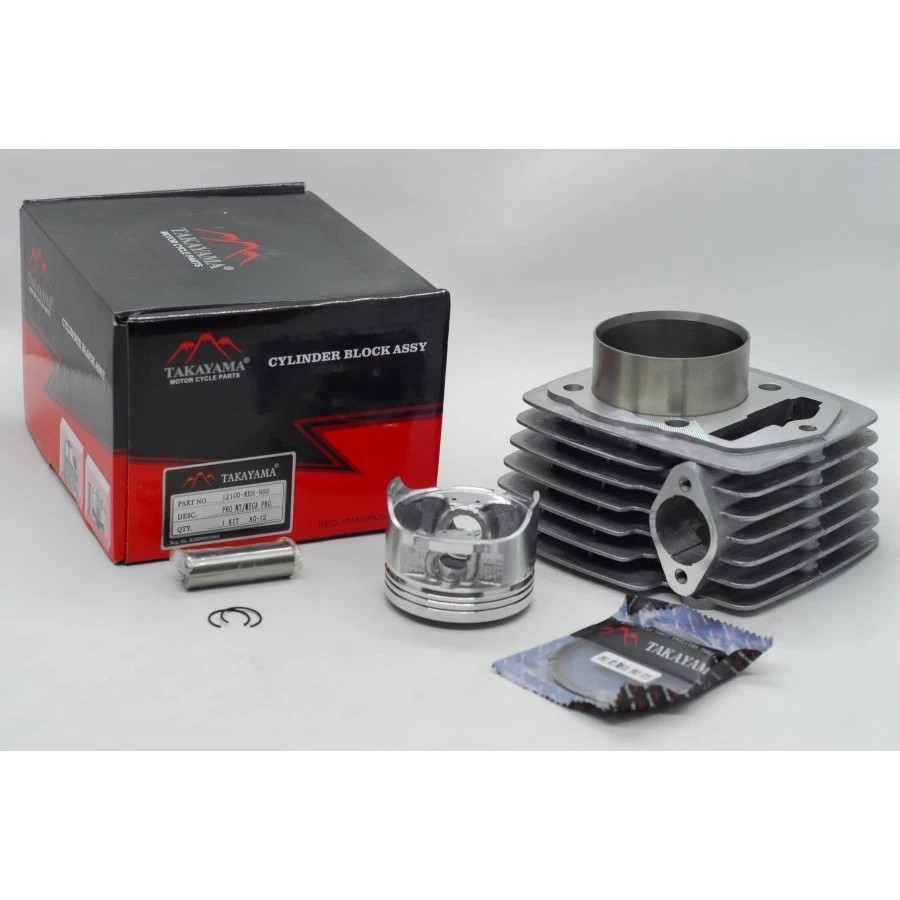 Cylinder Block Assy + Piston + Ring Mega Pro PRO. NT 12100-KEH-900 TAKAYAMA Genuine Part