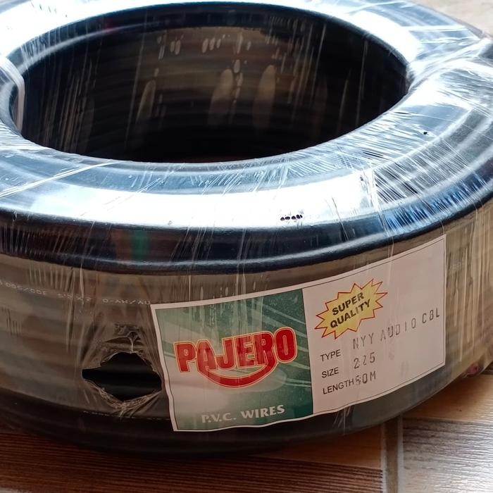 KABEL LISTRIK SERABUT 2X2.5 PAJERO (50M) HITAM / KABEL SERABUT ISI 2