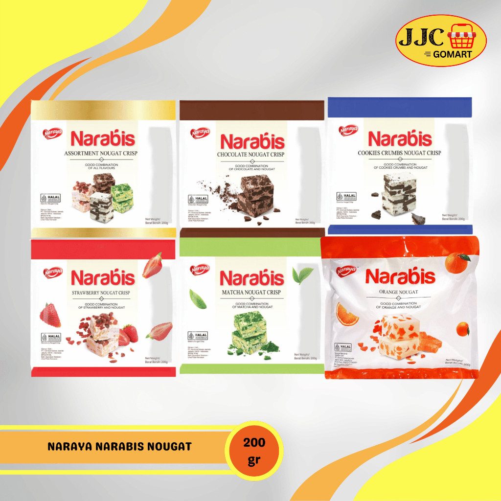 

Naraya Narabis Nougat Crips 200gr Chocolate Strawberry Matcha Cookies Cream Assortment Orange