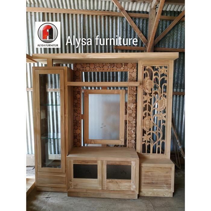 (TOP) PEMBATAS RUANGAN JATI, BUFET TV, PARTISI, PENYEKAT RUANGAN, LEMARI