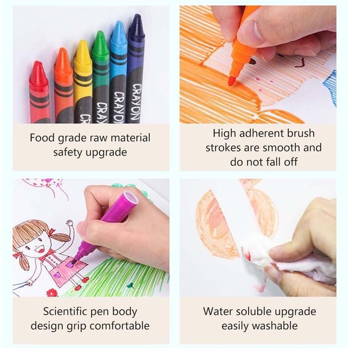 

ready stok crayon set 180pcs box kayu / painting wooden art drawing sets original