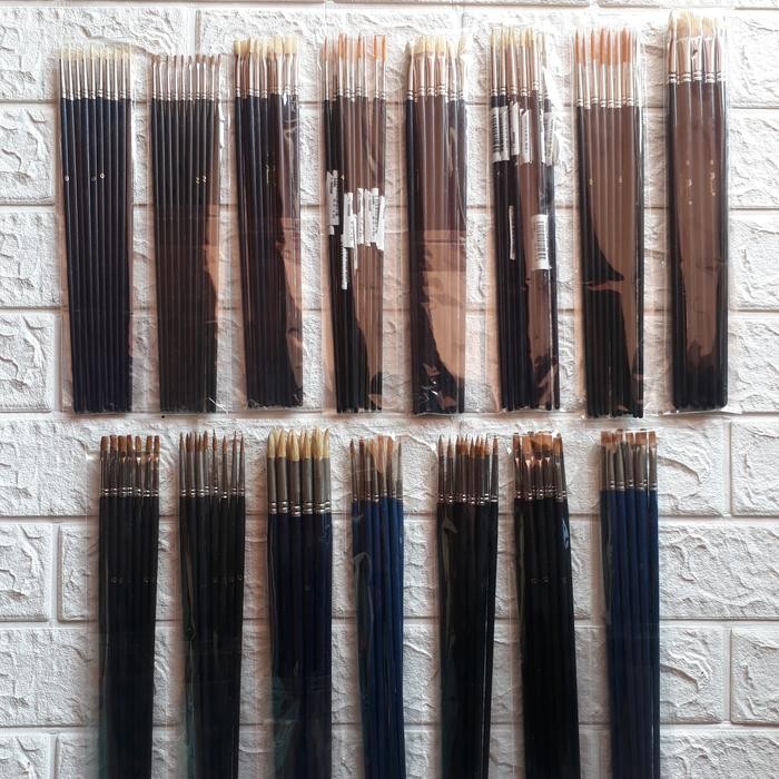 

ready stok phoenix kuas lukis premium brush round flat paket bundling isi 10pcs original