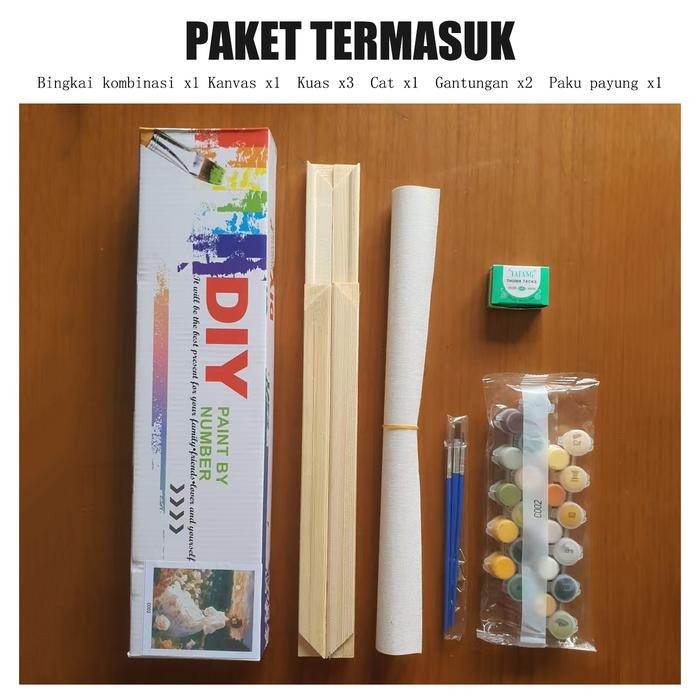 

ready stok paint by number 30x40cm lukisan kanvas dengan bingkai diy digital oil painting original