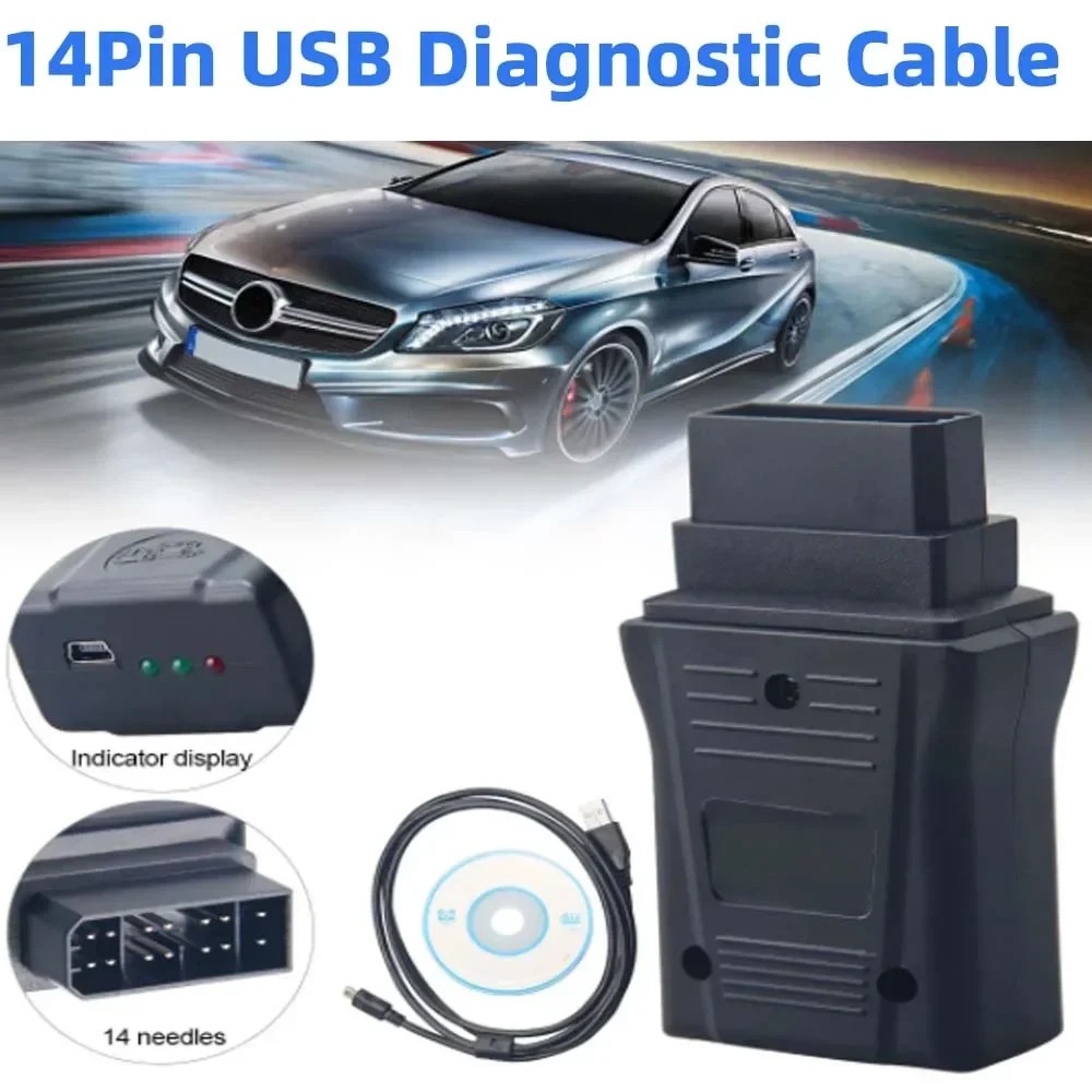 New For Nissan 14 Pin Consult USB Cable To OBD OBD2 OBDII DLC 14 Pin 14Pin Diagnostic Car Diagnostic