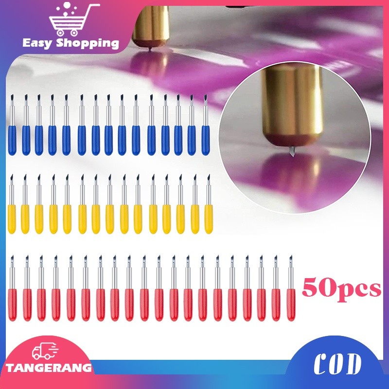 

50pcs Mata Pisau Cutting Sticker Roland 30/45/60 Derajat Roland Blade Roland Cricut Cutting Plotter