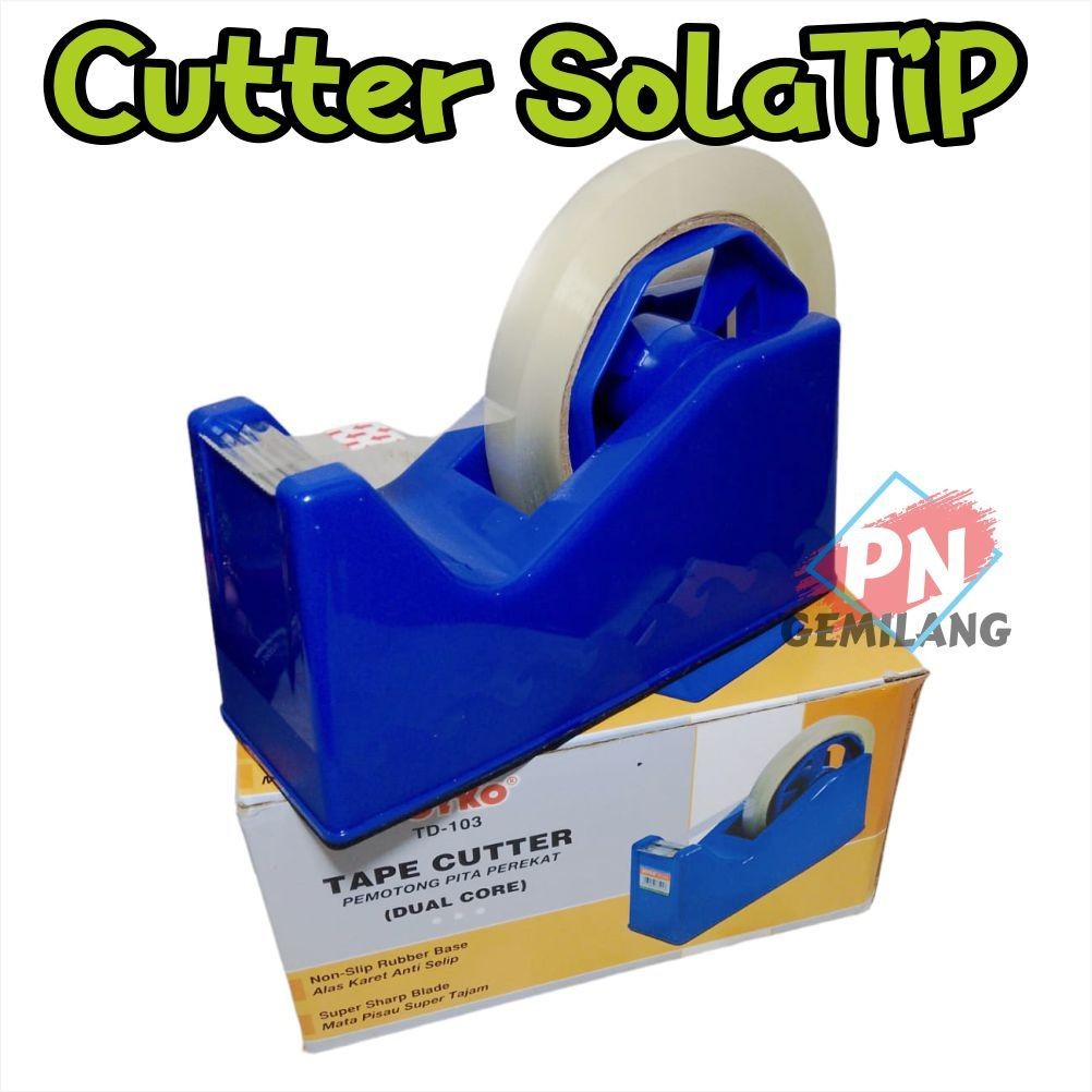 

Tape Cutter Tempat Pemotong Lakban Isolasi Tape CUTTER Dispenser SOLATIP Joyko TD 103