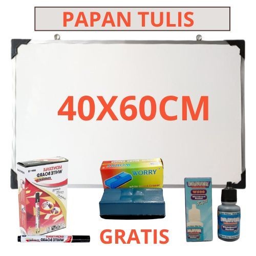 

Papan Tulis Whiteboard 40x60 Gratis Spidol, Penghapus Dan Tinta