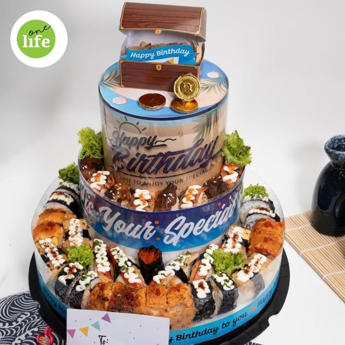 

NewZbgt- Treasure sushi birthday cake / kue ulang tahun