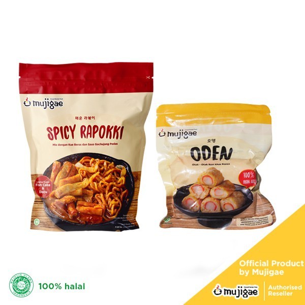 

NewZbgt- KOMBO MUJIGAE 2 - Spicy Rapokki 350 gr + Oden Korean Fish Cake 120 gr
