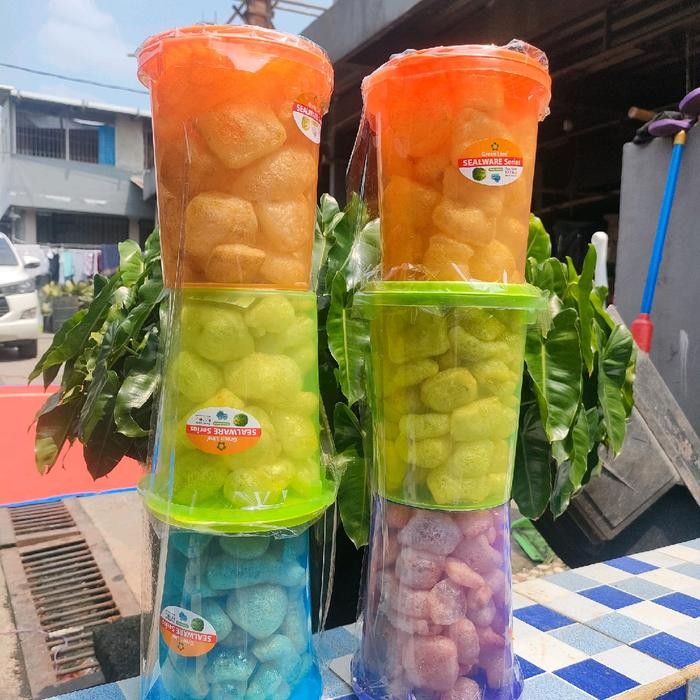 

NewZbgt- kerupuk kulit sapi toples 1 Liter dapat 6 toples