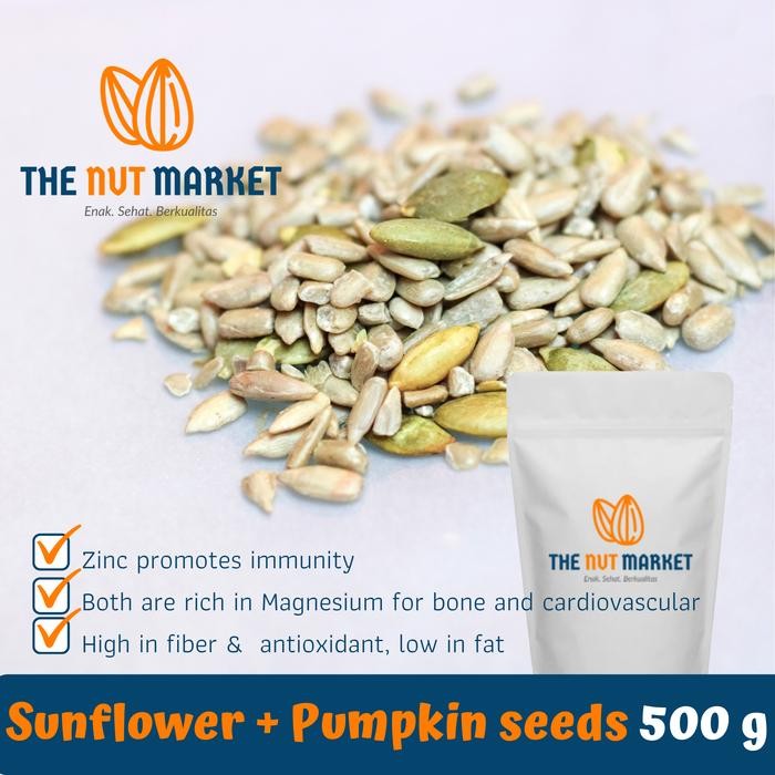 

NewZbgt- Mixed sunflower dan pumpkin seeds roasted 500 gram EKONOMIS