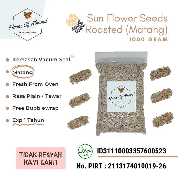 

NewZbgt- sun flower seed roasted 1kg / Biji bunga matahari kupas (kuaci)