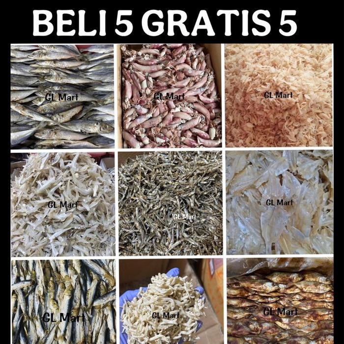 

NewZbgt- PROMO !! BELI 5 GRATIS 5 IKAN ASIN / IKAN ASIN MURAH / ANEKA IKAN ASIN / IKAN ASIN / COD