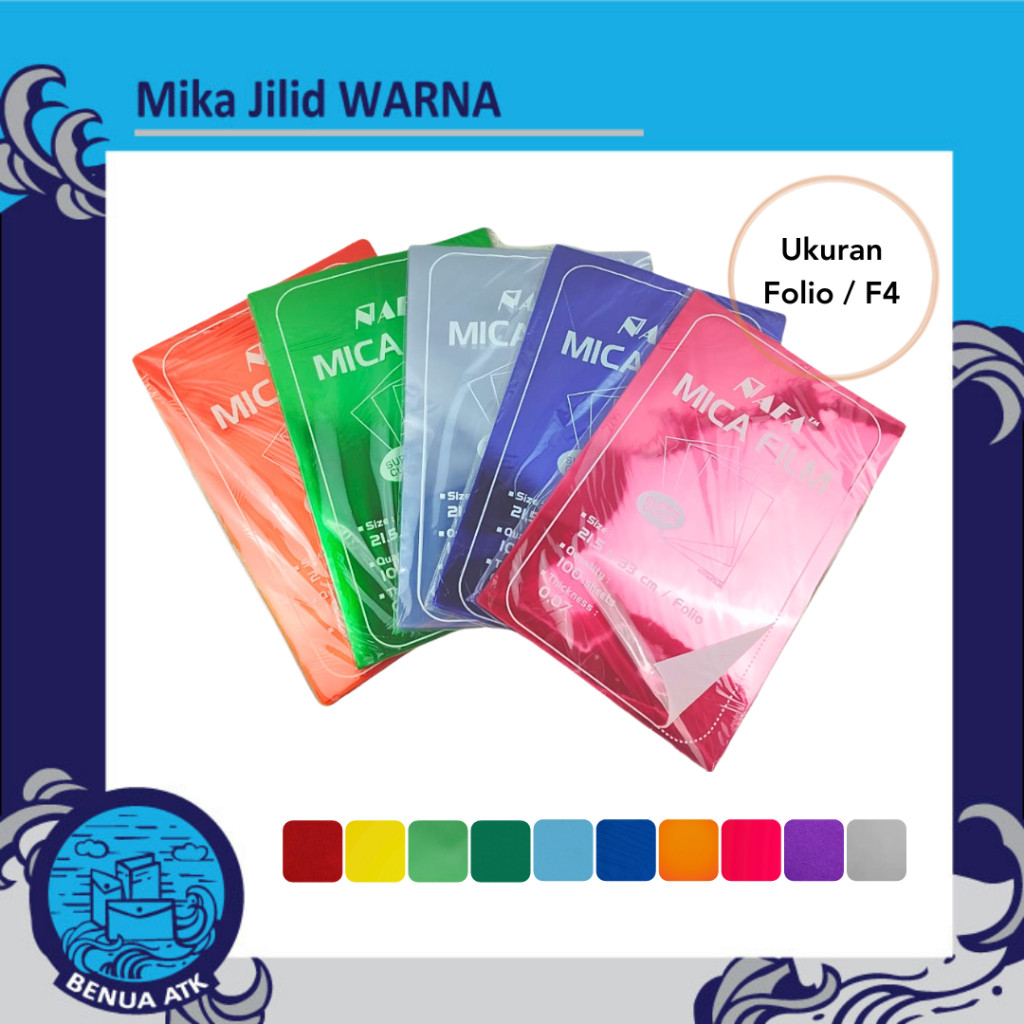 

Nafa - Mica Jilid Plastik / Mika Film WARNA Folio / F4