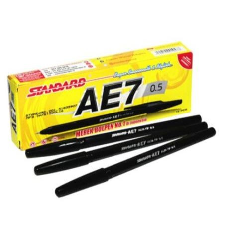 

12 Pcs / 1 Pack Pen Bolpoin / Pulpen Standard AE7 0.5 MM