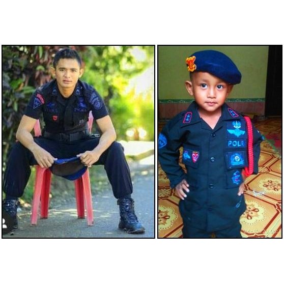 Promo Baju polisi Brimob gegana - Baju PDL Brimob hitam - Brimob hitam anak