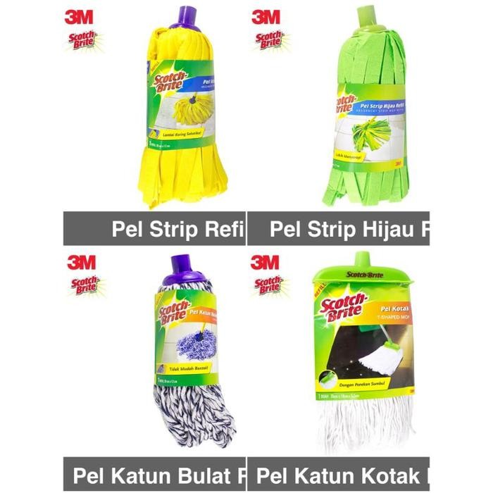 3M Scotch Brite Refill Pel Strip Kuning & Hijau Sumbu Bulat & Kotak *