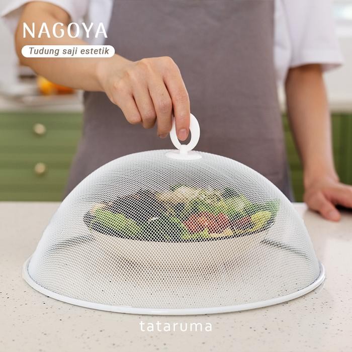 NAGOYA Bulat - Tudung Saji Stainless Kotak Bulat Putih Estetik *