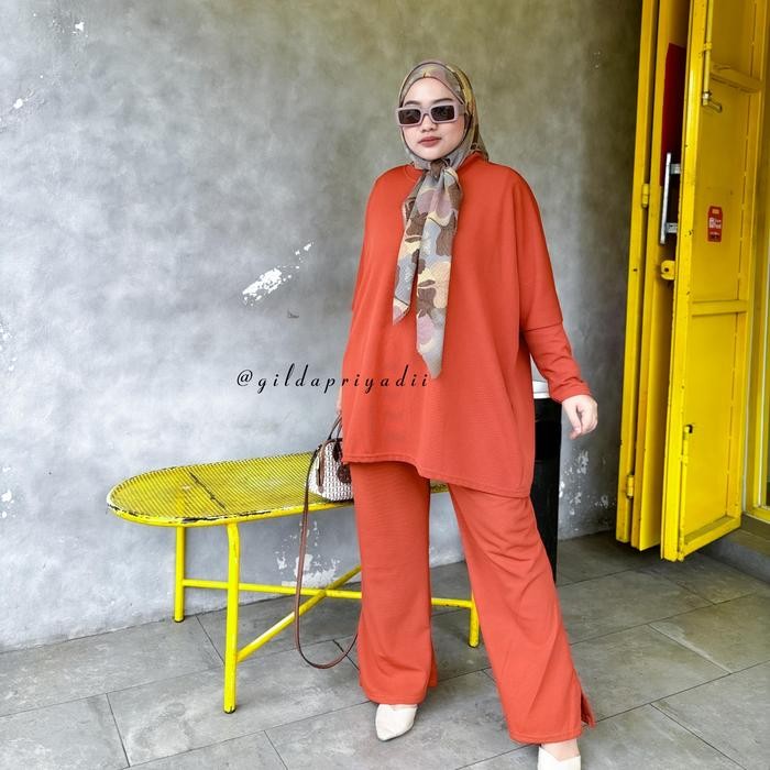 Syamira- Lokal By Fx - Set Cutbray Oversize KENIT LEMBUT Nyaman setelan cutbray