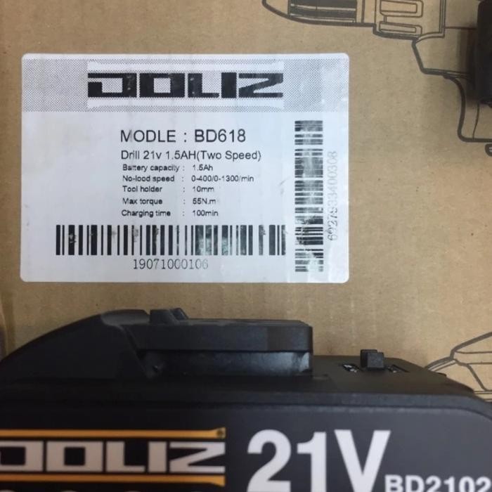 BATERAI DOLIZ BD618 21V ORIGINAL BATTERY MESIN BOR CORDLESS DOLIZ BD 618 MESIN BOR BATERAI BOR CAS