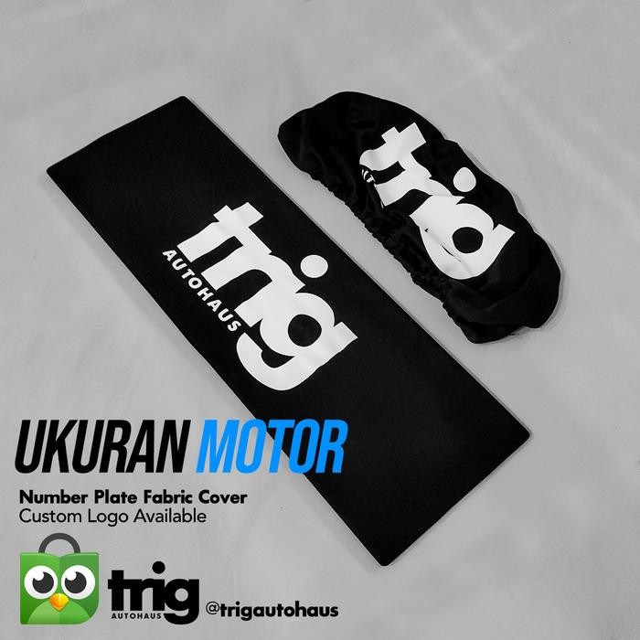 PREMIUM Cover Plat Nomor Kain Custom Logo Ukuran Motor