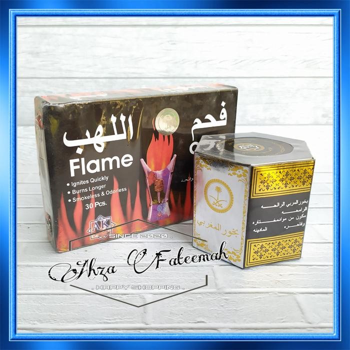 PREMIUM PAKET BUHUR MAGHRIBI ARANG FLAME COAL - BRIKET DUPA BUKHUR GAHARU