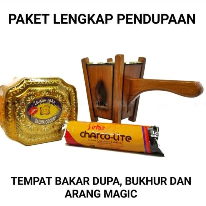 PREMIUM paket murah mabkhara kayu buhur salwa dan arang magic