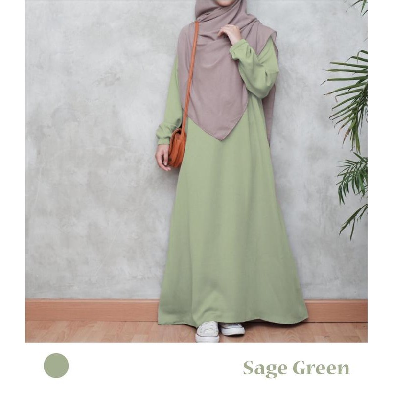 Layali- aliva dress gamis wanita hijab azzahra warna Sage green