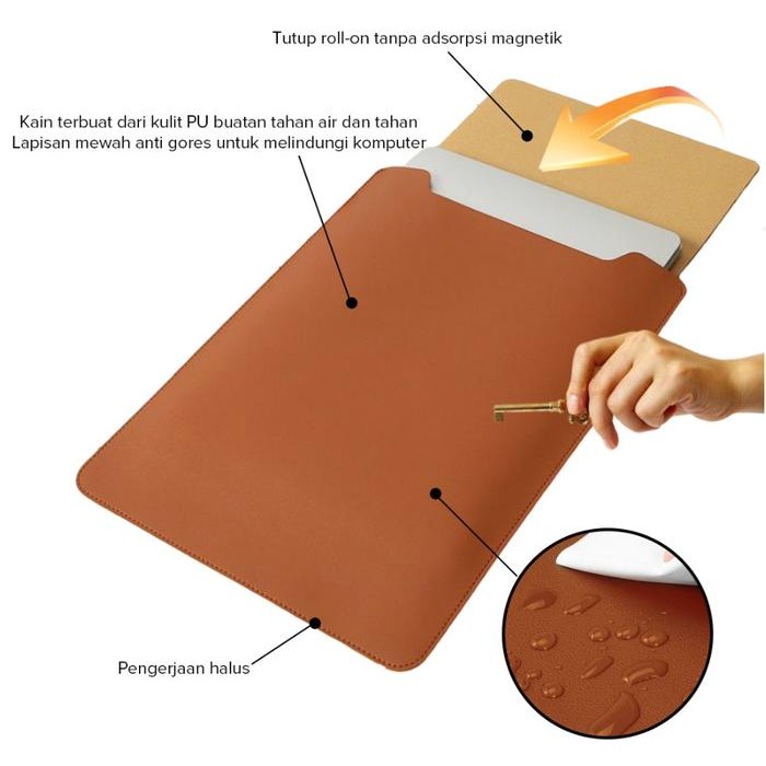 Tas Laptop Macbook 13 Kulit Leather Case Sleeve Pelindung Laptop - Asli
