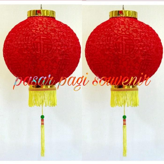 Hiasan Imlek lampion kain bludru