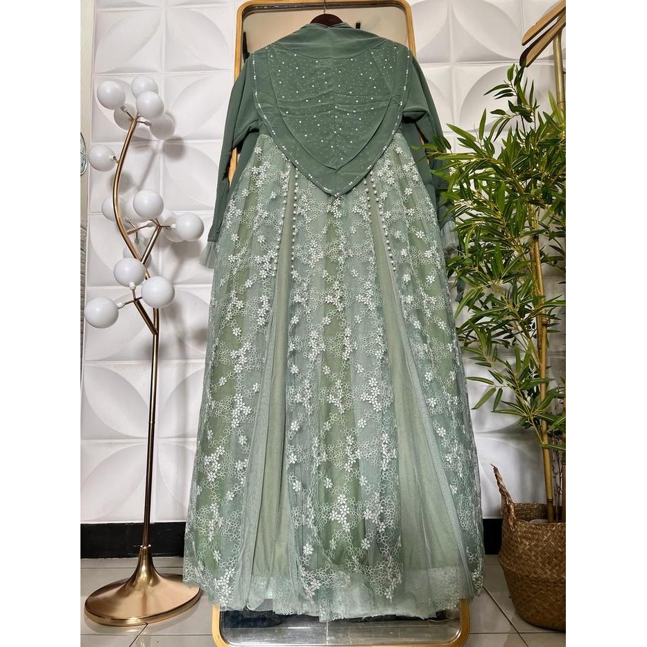 Mosya- QUEENZA GAMIS IBU (By.AZIZAHZI) SET SYARI BUSUI CERUTY KARET