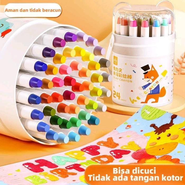 

BISA SPK! Crayon Putar Crayon Washable 48 Warna For Kids Tidak Beracun yang Seni Gambar Pastel