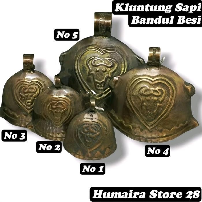 Kluntung Gentho Sapi Bel Pintu Pagar Lonceng Rumah Klontongan Sapi Bandul Besi Gold Antik Bell