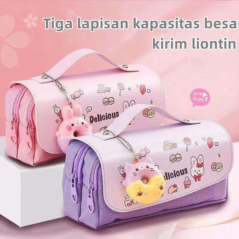 

3D cute pouch 3D Oxford kain kapasitas besar kotak alat tulis siswa/tas pensil