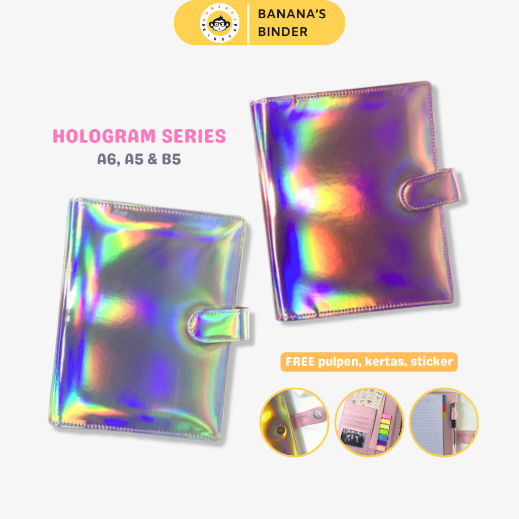 

BINDER HOLOGRAM 20 ring FREE CUSTOM NAMA (A5) dan 26 ring (B5)