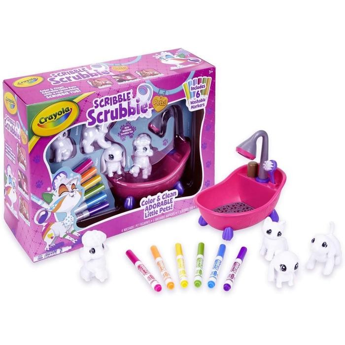 

TERLARIS CRAYOLA SCRIBBLE SCRUBBIE 6 WASHABLE MARKERS COLOR & CLEAN LITTLE PET