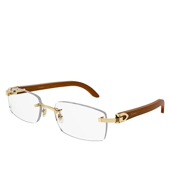 Paling Baik Frame Kacamata Bor Rimless Half Gantung Motif Kayu Photocromic