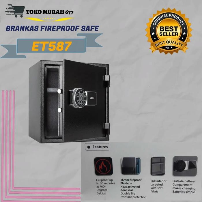 Deli Safe Box - Brankas Digital Fireproof et587