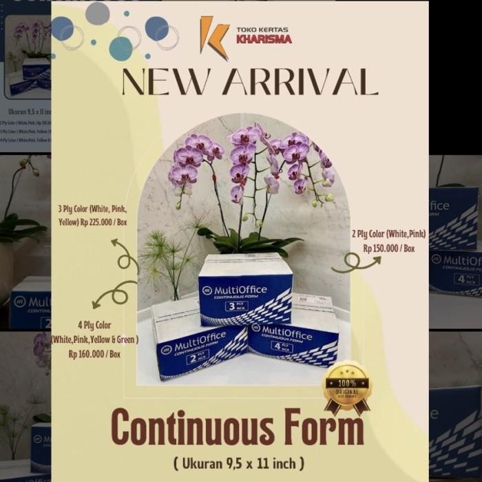 

CONTINUOUS FORM 4 PLY SIZE 9,5 X 11 INCH ( 1/2 / PRS ) MULTIOFFICE