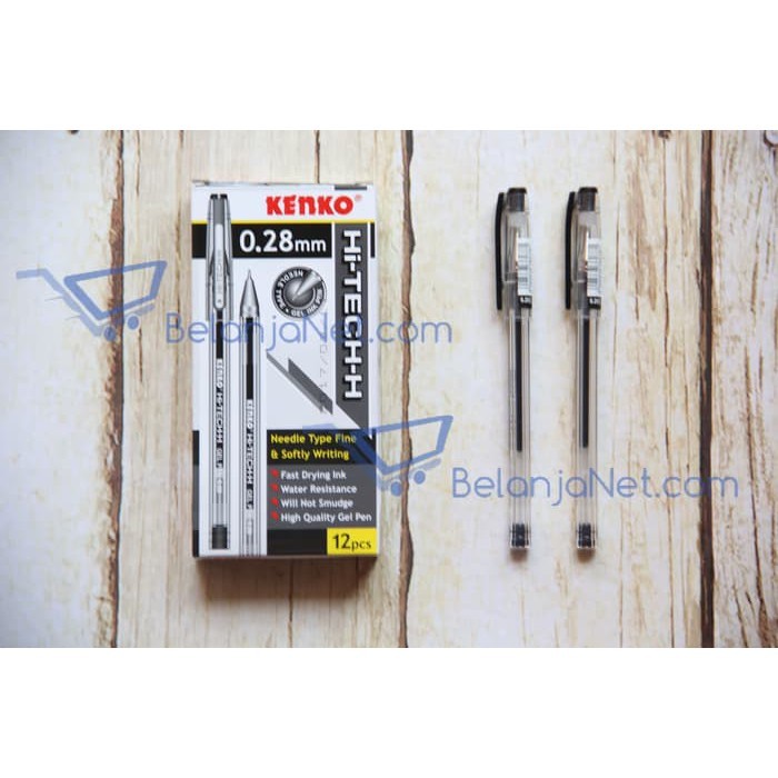 

Pen Gel Kenko HiTech Hi-Tech 0.28 Tinta Hitam/Biru [1 LUSIN]