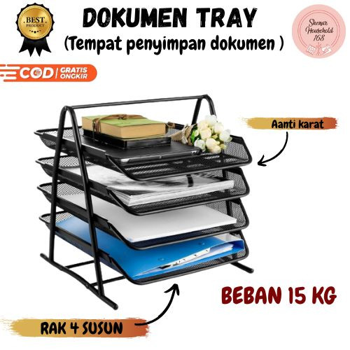 

SHENAR , RAK DOKUMEN MEJA 4 SUSUN TRAY BESI RAK KERTAS FILE DOCUMNT TRAY RAK WADAH DOKUMEN BESI RAK
