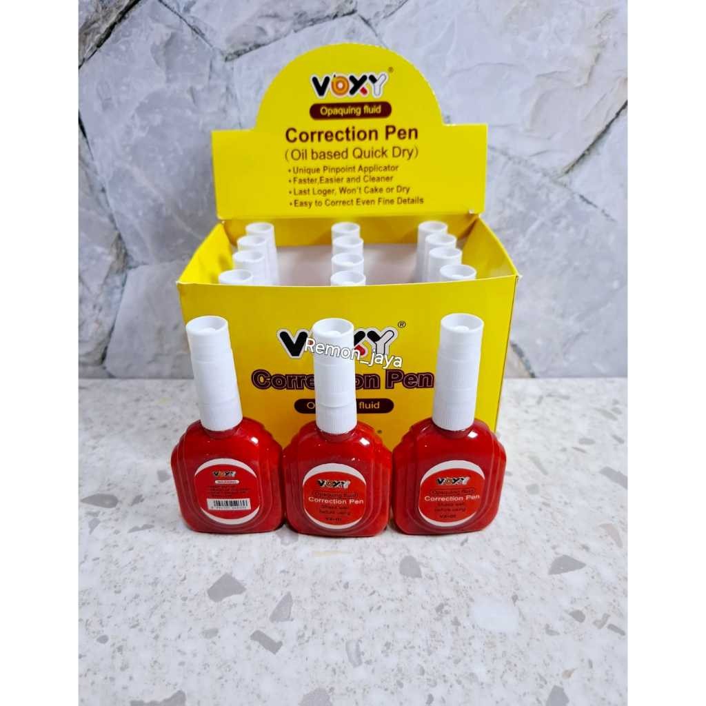 

UM1 ISI 12 Pcs TIPEX CAIR / Tipex Kertas / Correction Pen / Tipex Cair VOXY VX-01 / Alat Penghapus