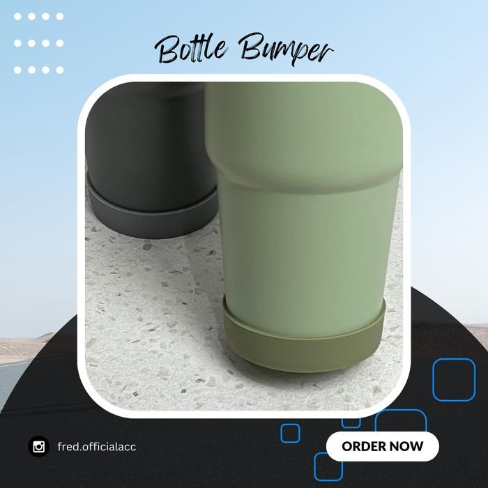 Bottle Bumper (ukuran 7cm) Bumper Polos Silicon Pelindung Bawah Botol / Tumbler, Anti Slip, Anti